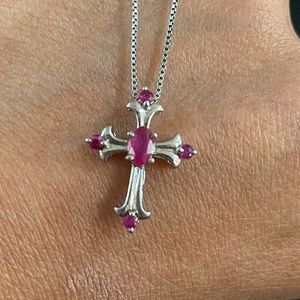 Silver Ruby Cross